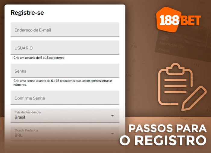Registro da conta 188Bet