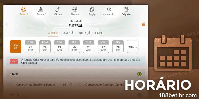 Programação de apostas na 188Bet